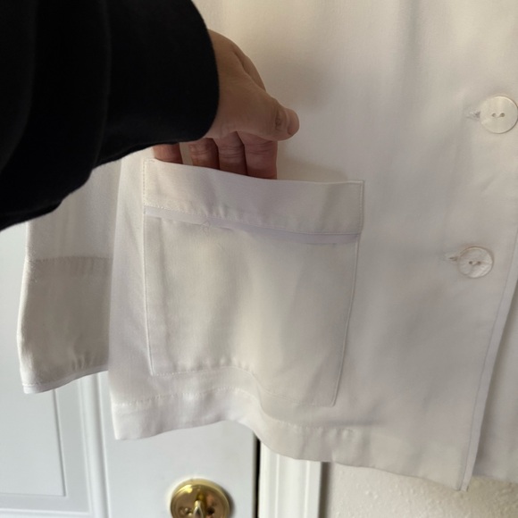 SLEEPER white text embroidered Mrs. Yohannes wifey button up pajama shirt - Picture 2 of 10